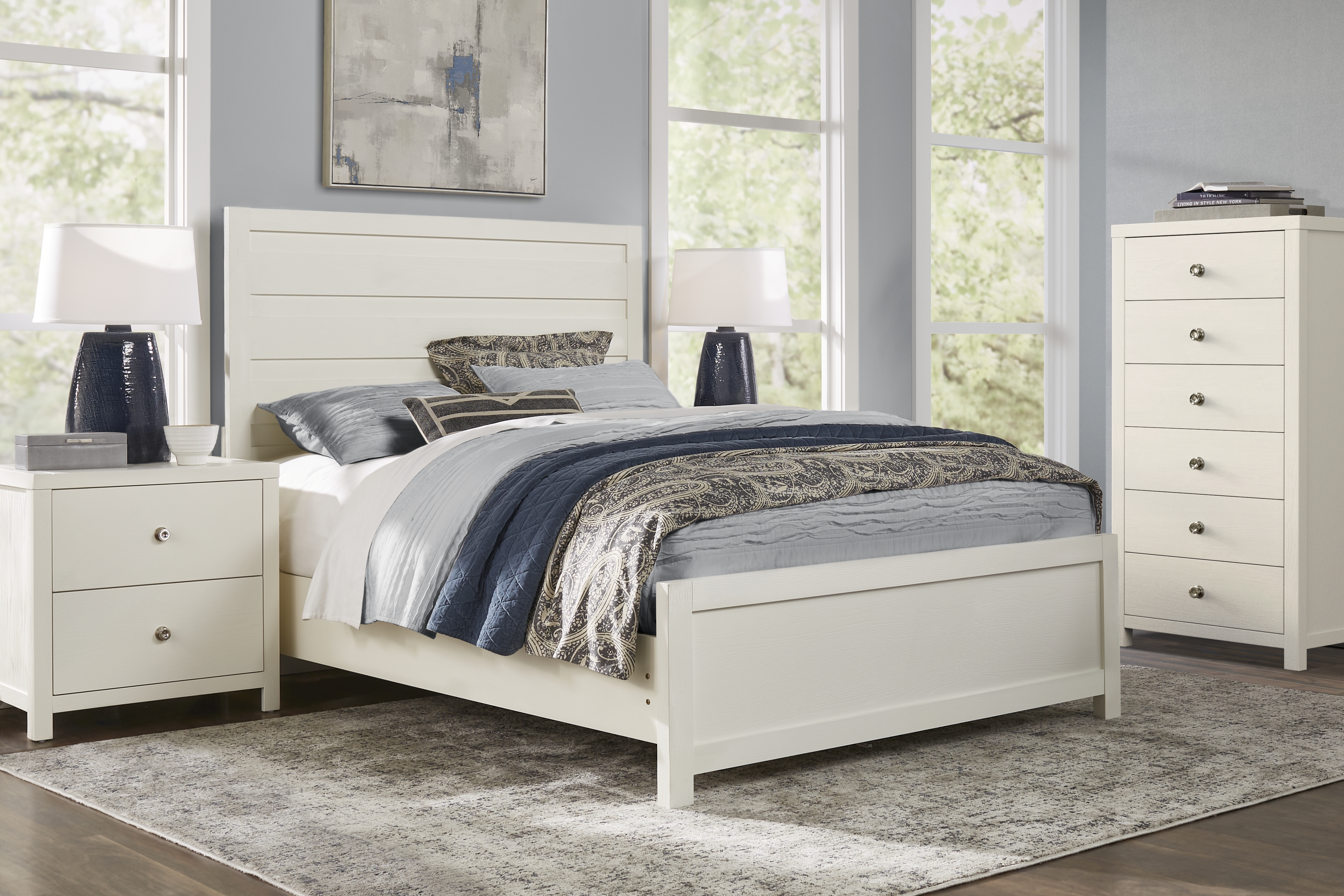 Barringer Place White 5 Pc King Panel Bedroom - Thumbnail - Image 1