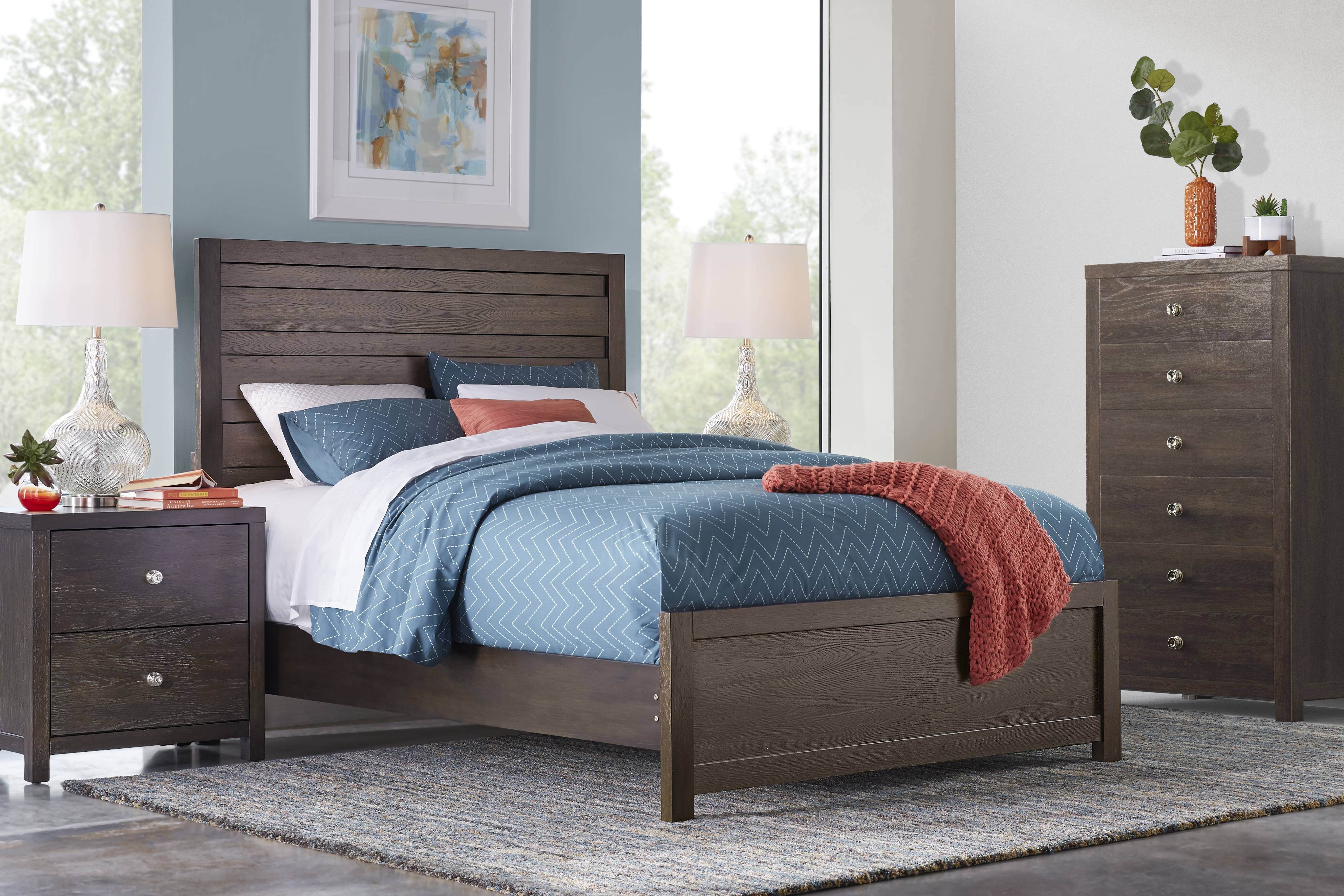 Barringer Place Merlot 5 Pc King Panel Bedroom - Thumbnail - Image 1