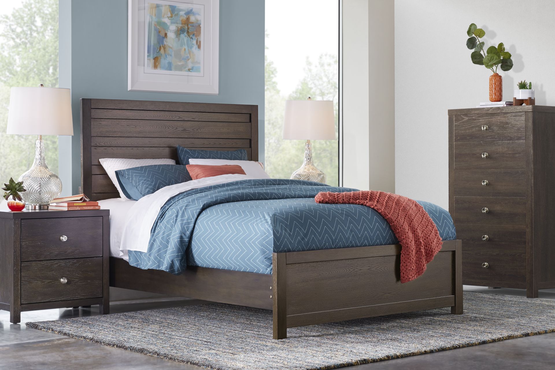 Barringer Place Merlot 5 Pc King Panel Bedroom - Image 1