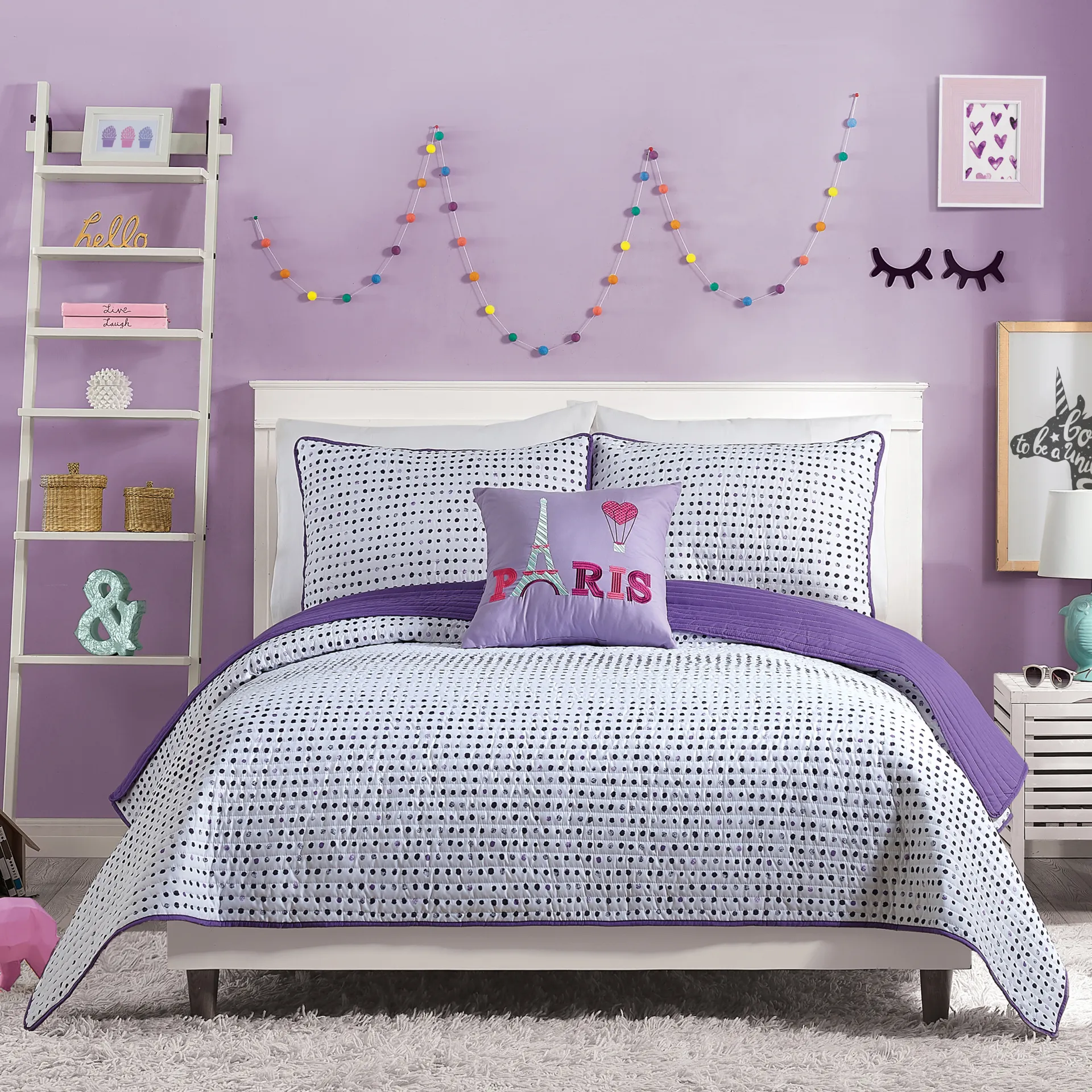Kids Mirabell Purple Full/Queen Quilt - Image 1