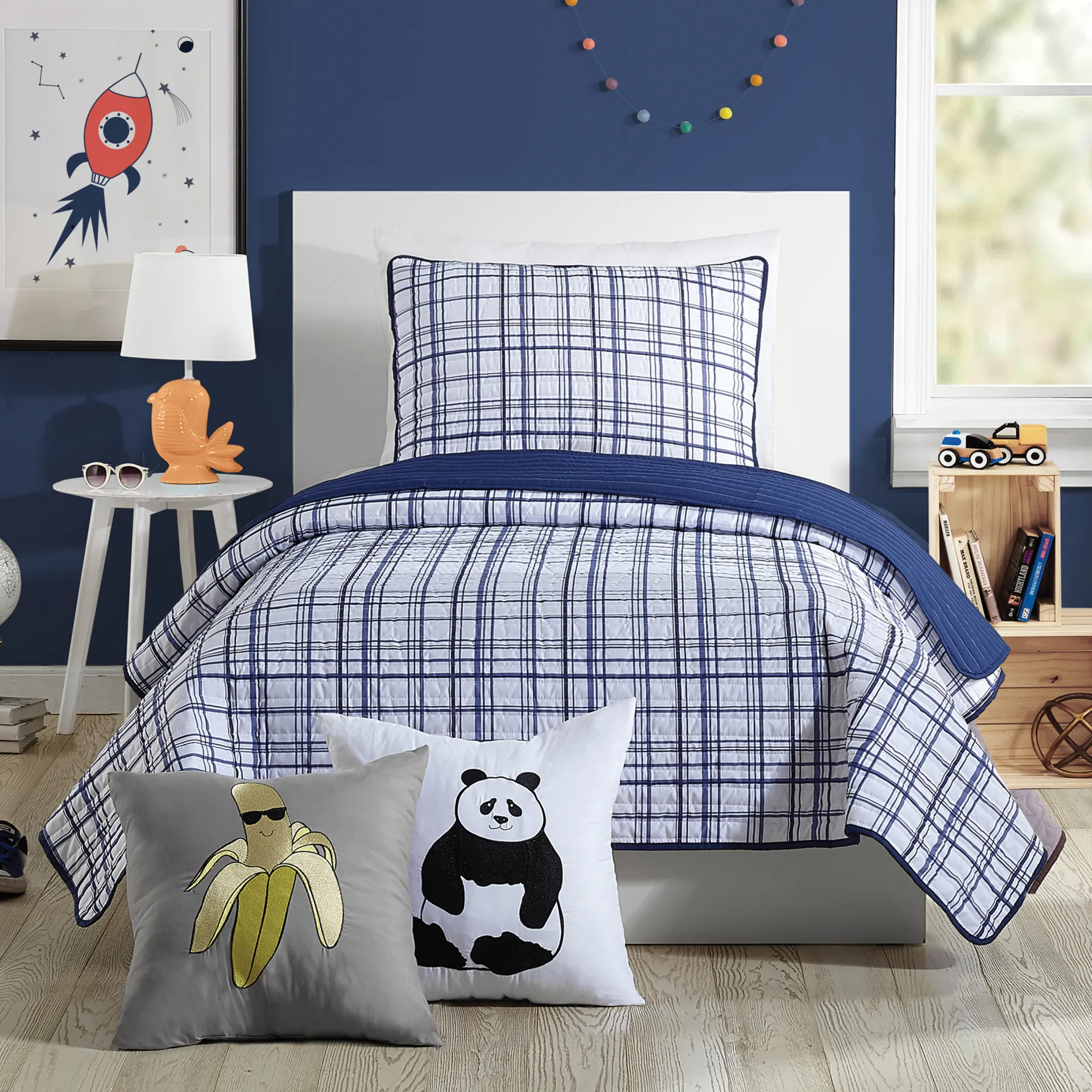 Kids Mintvale Navy Twin Quilt - Image 1
