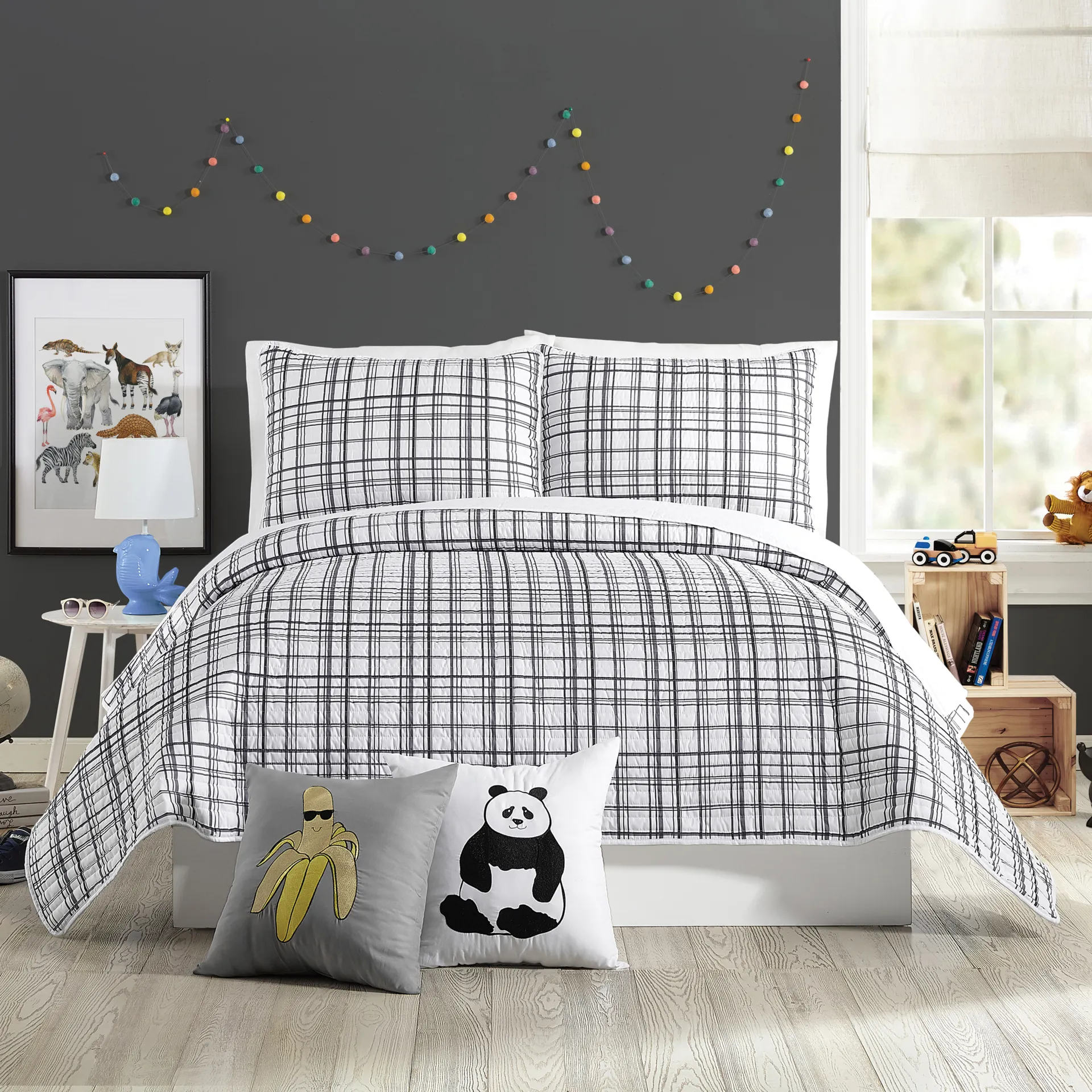 Kids Mintvale Charcoal Full/Queen Quilt - Image 1