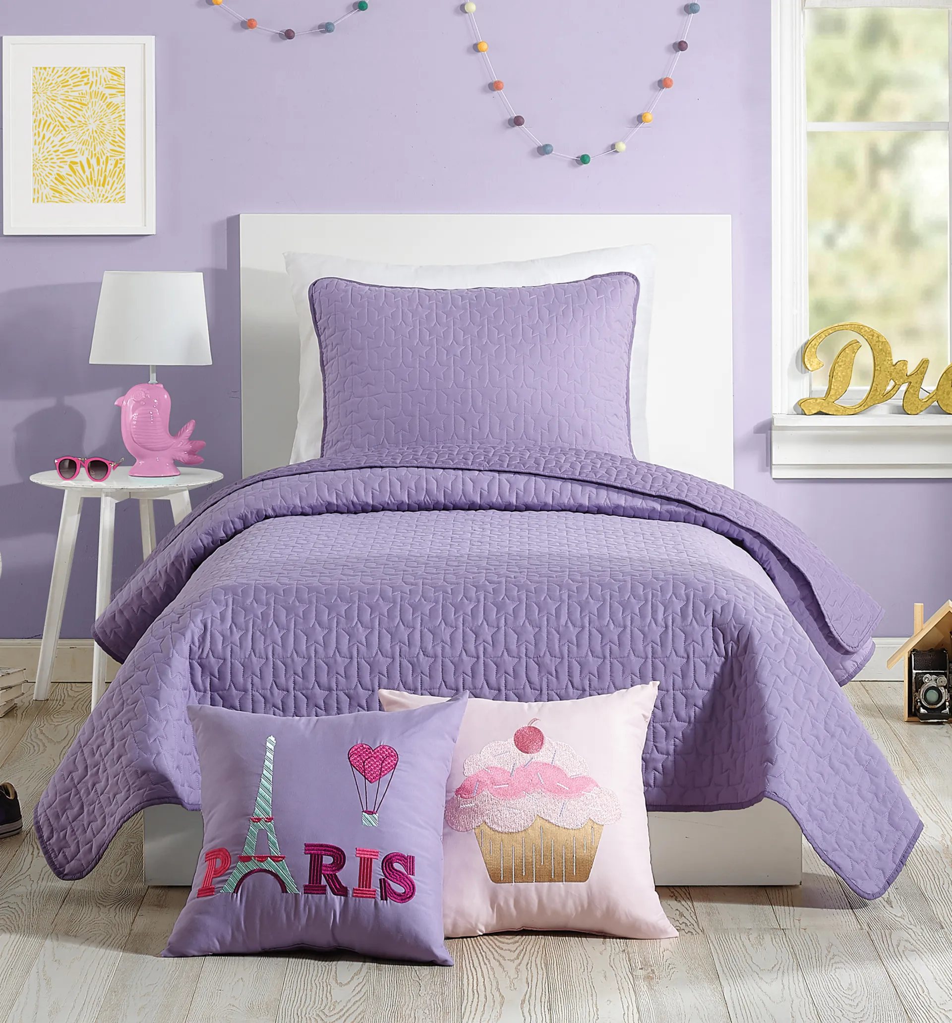 Kids Milhaven Purple Twin Quilt - Image 1