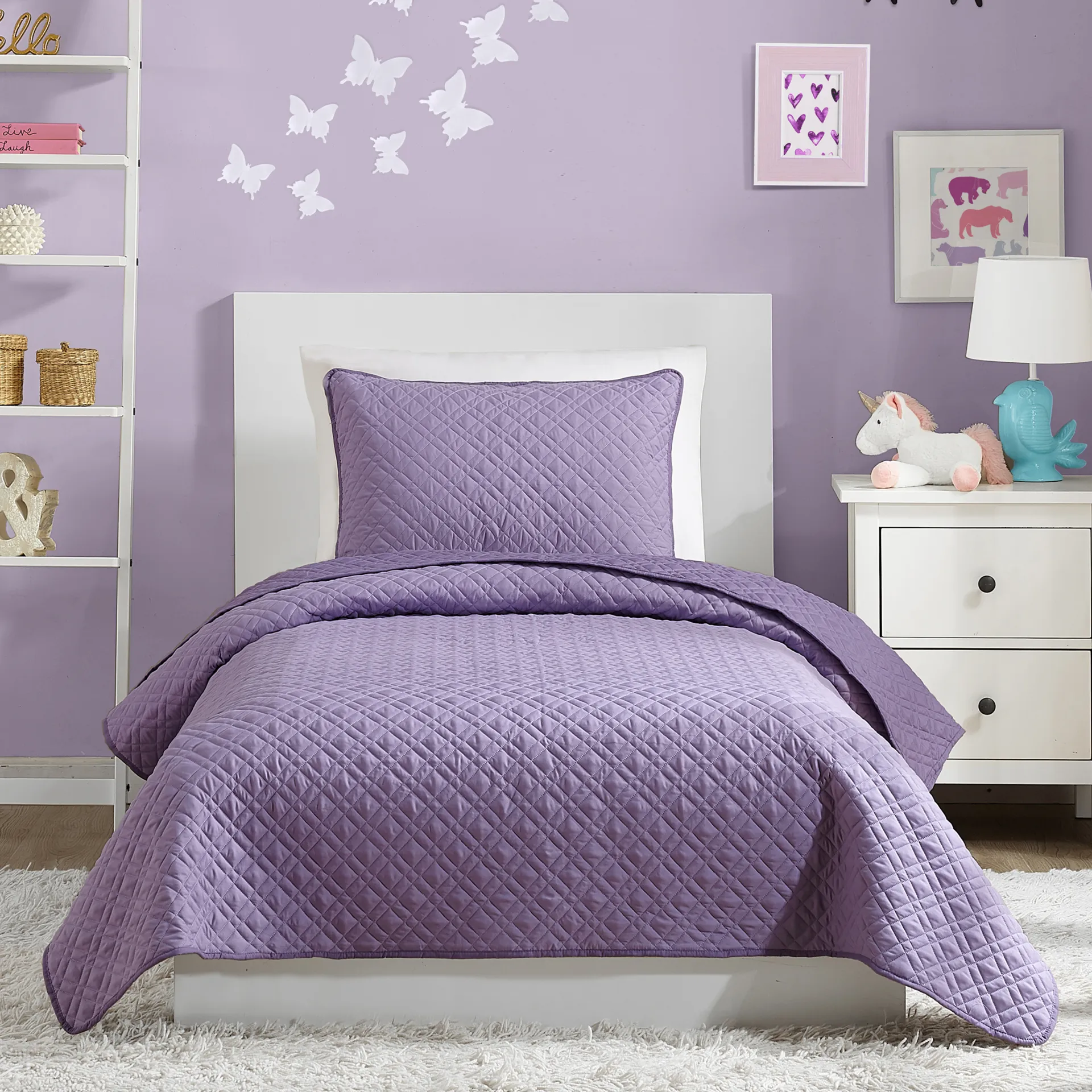 Kids Mintbrook Purple Twin Quilt - Image 1