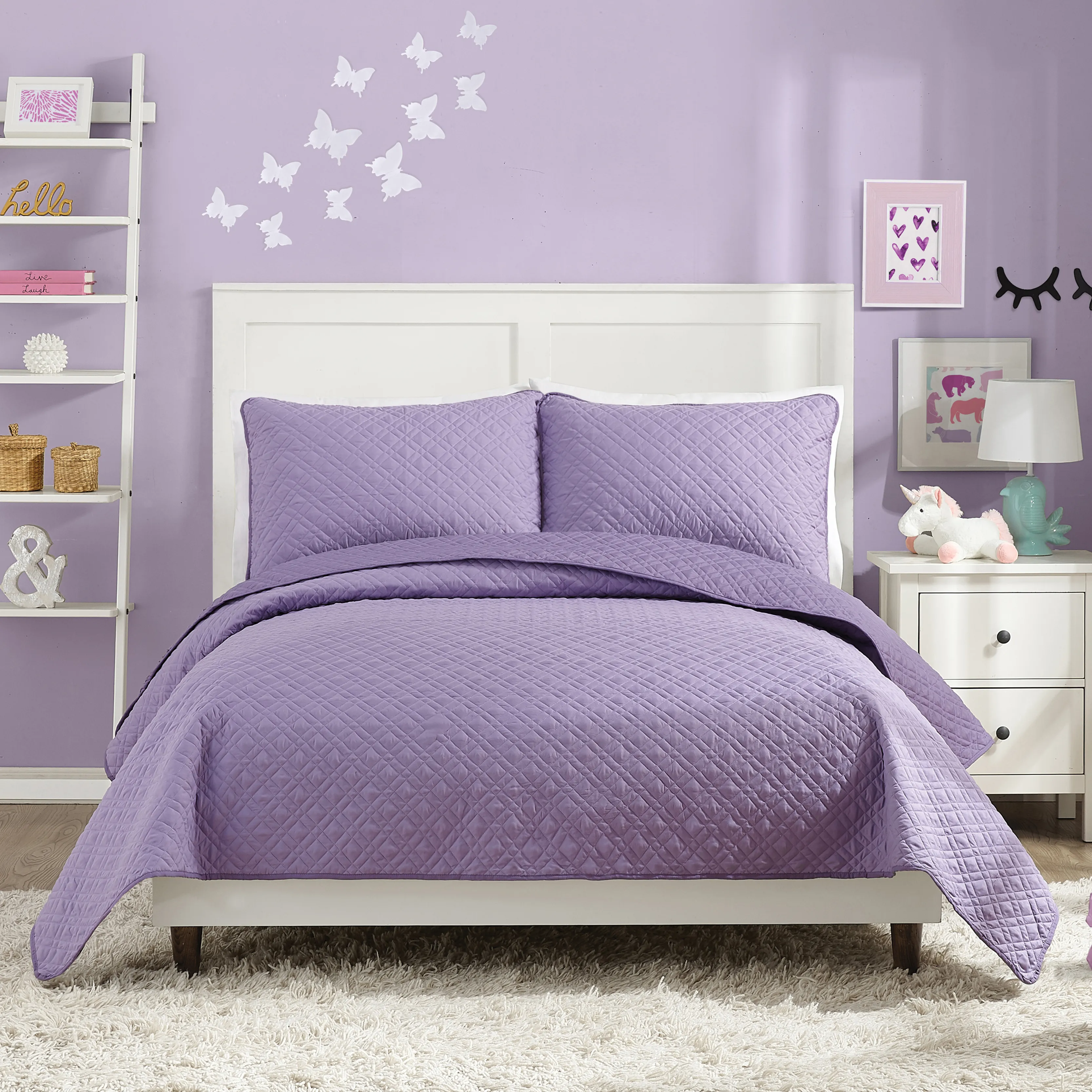 Kids Mintbrook Purple Full/Queen Quilt - Thumbnail - Image 1