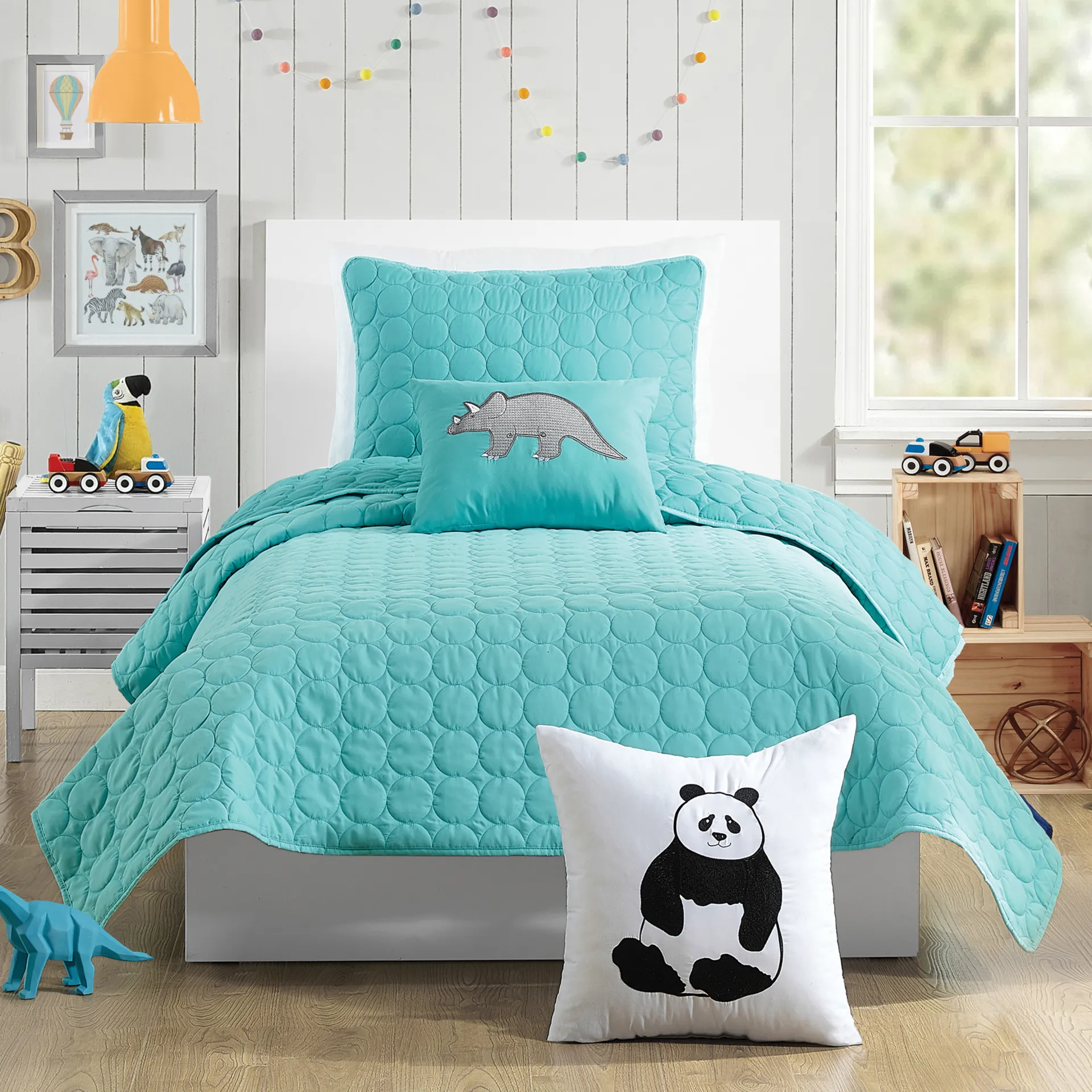 Kids Milhaven Aqua Twin Quilt - Image 1