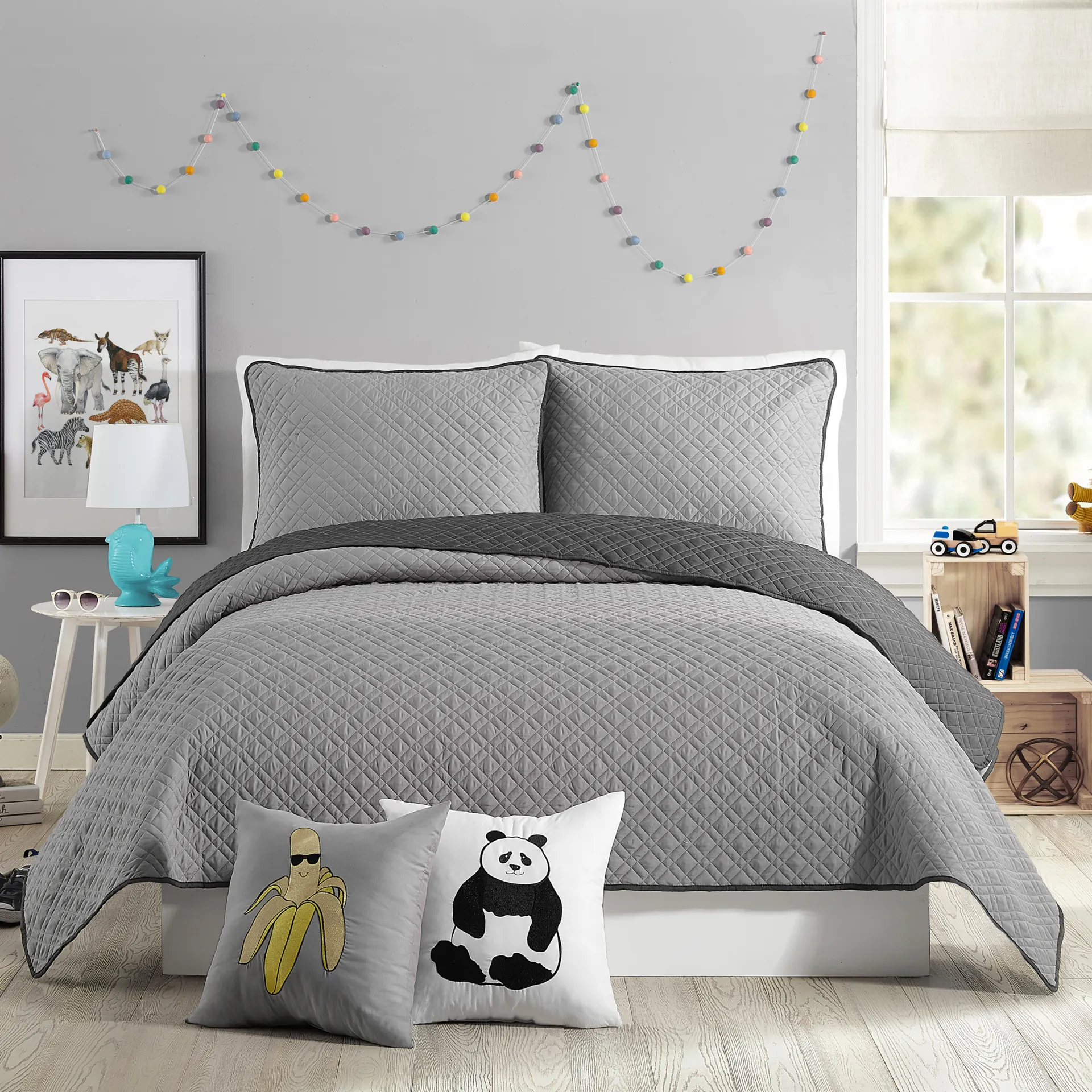 Kids Milhaven Gray Full/Queen Quilt - Image 1