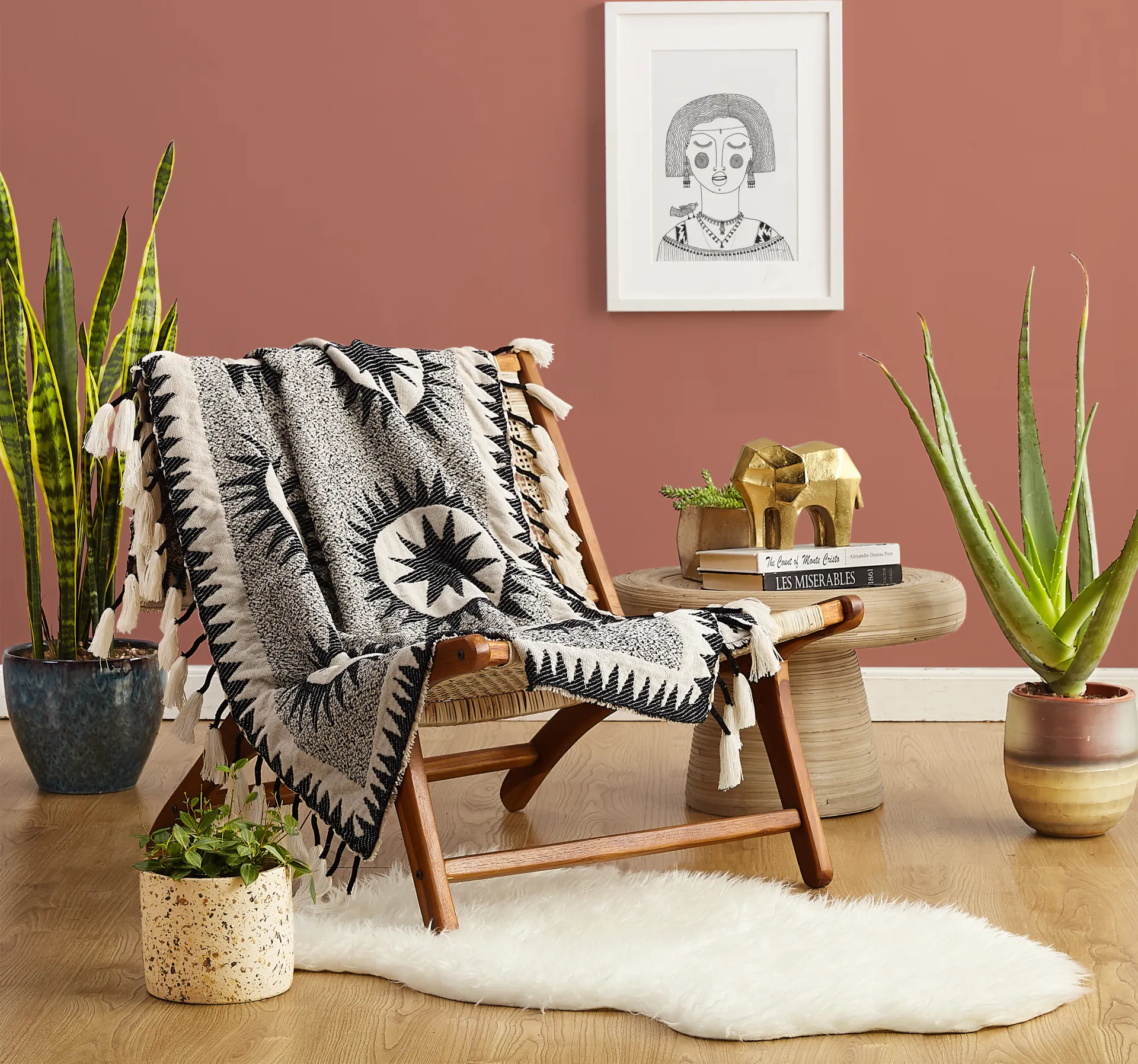 Washentaw Cream Throw Blanket - Image 1