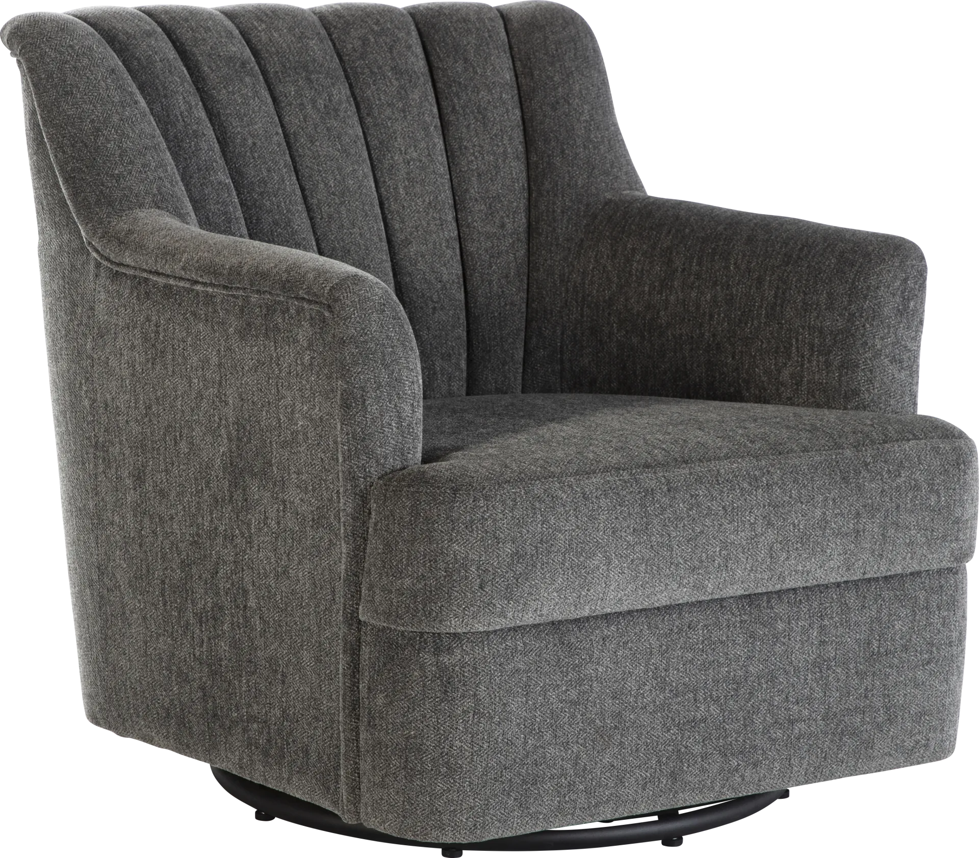Oxon Dark Gray Swivel Accent Chair - Image 1