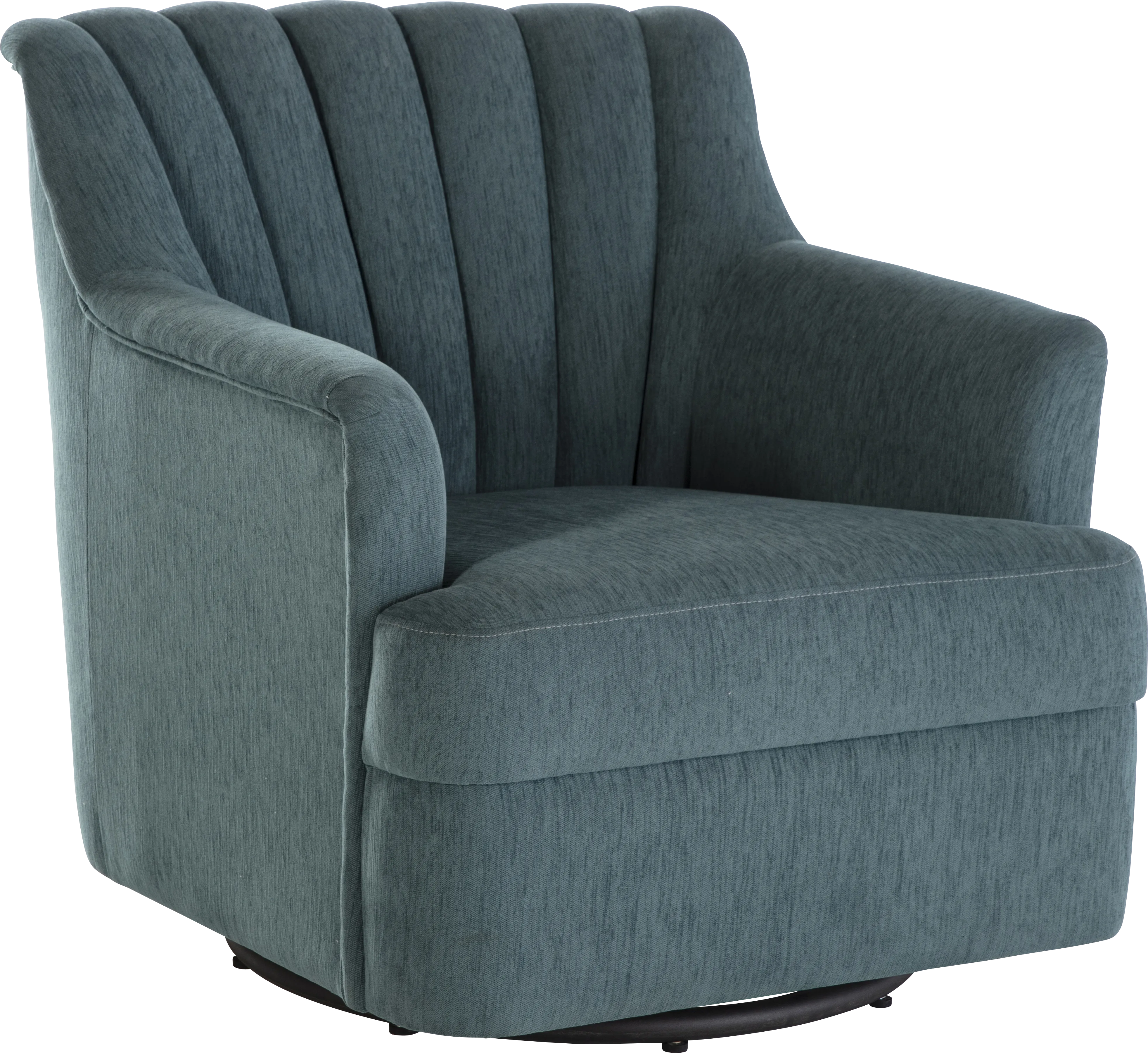 Oxon Blue Swivel Accent Chair - Thumbnail - Image 1