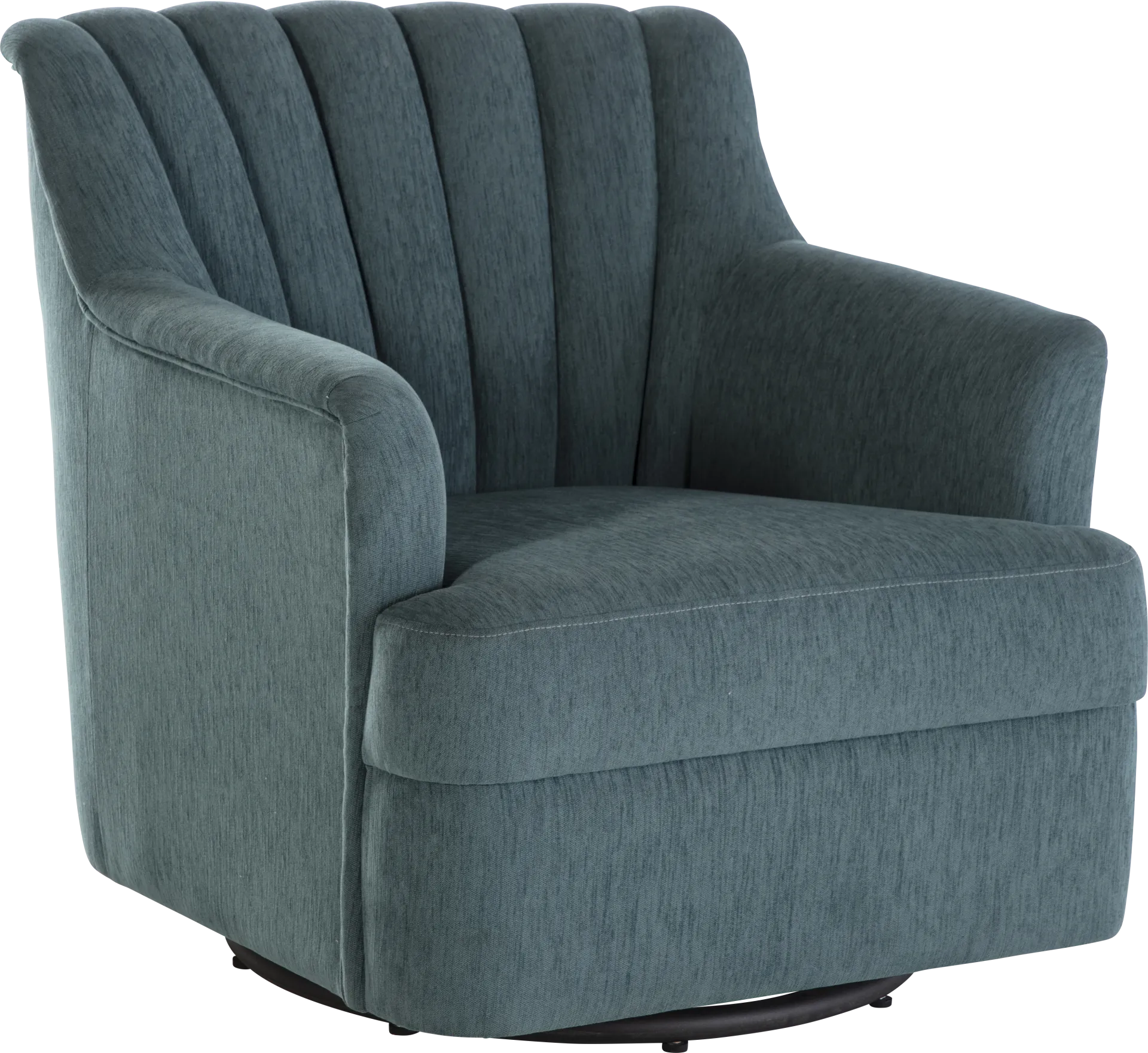 Oxon Blue Swivel Accent Chair - Image 1