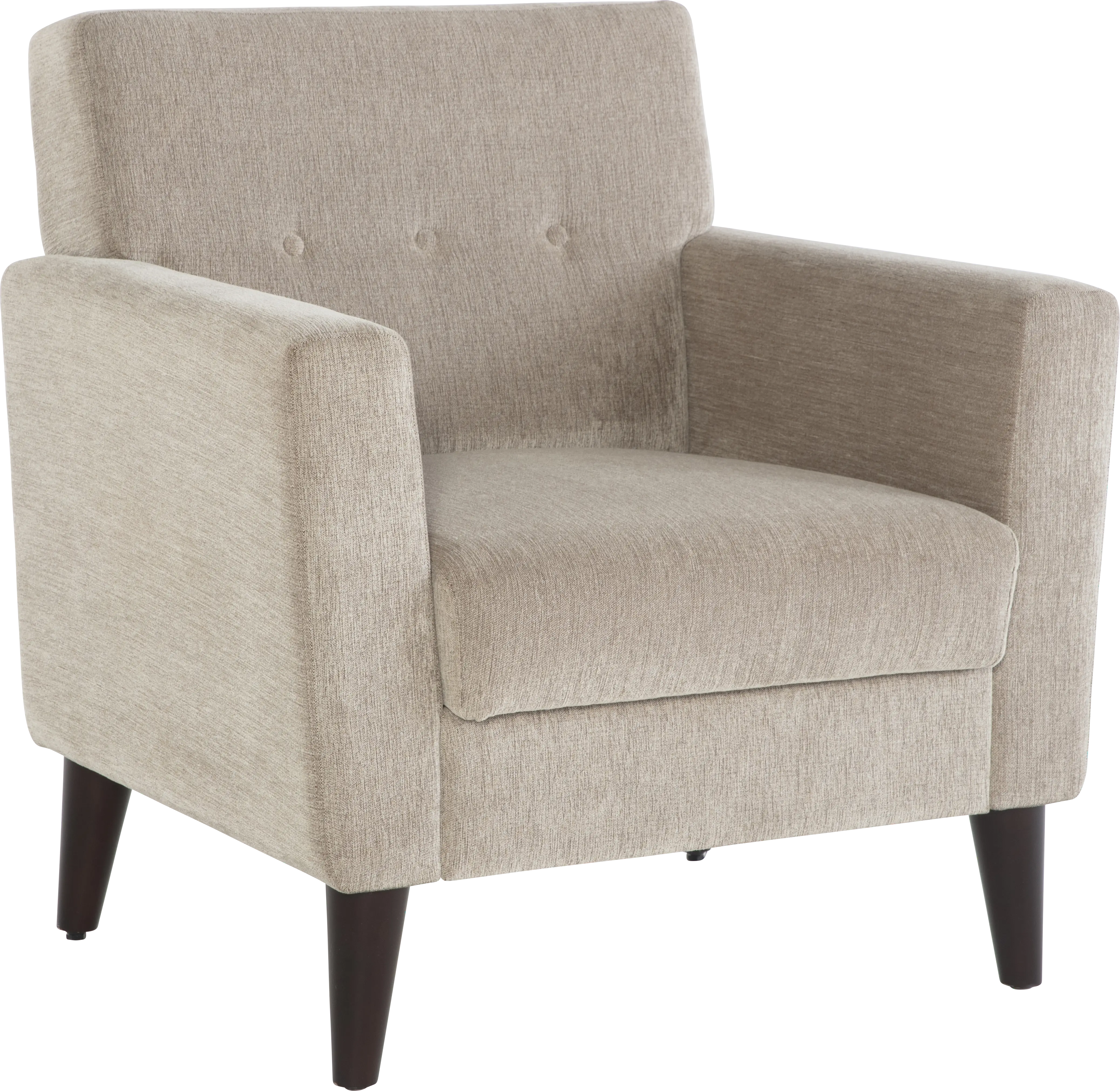 Zouave Beige Accent Chair and Ottoman