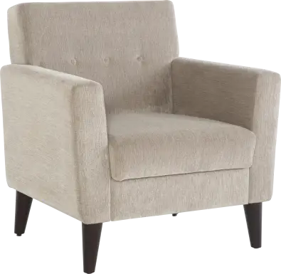 Zouave Beige Accent Chair and Ottoman