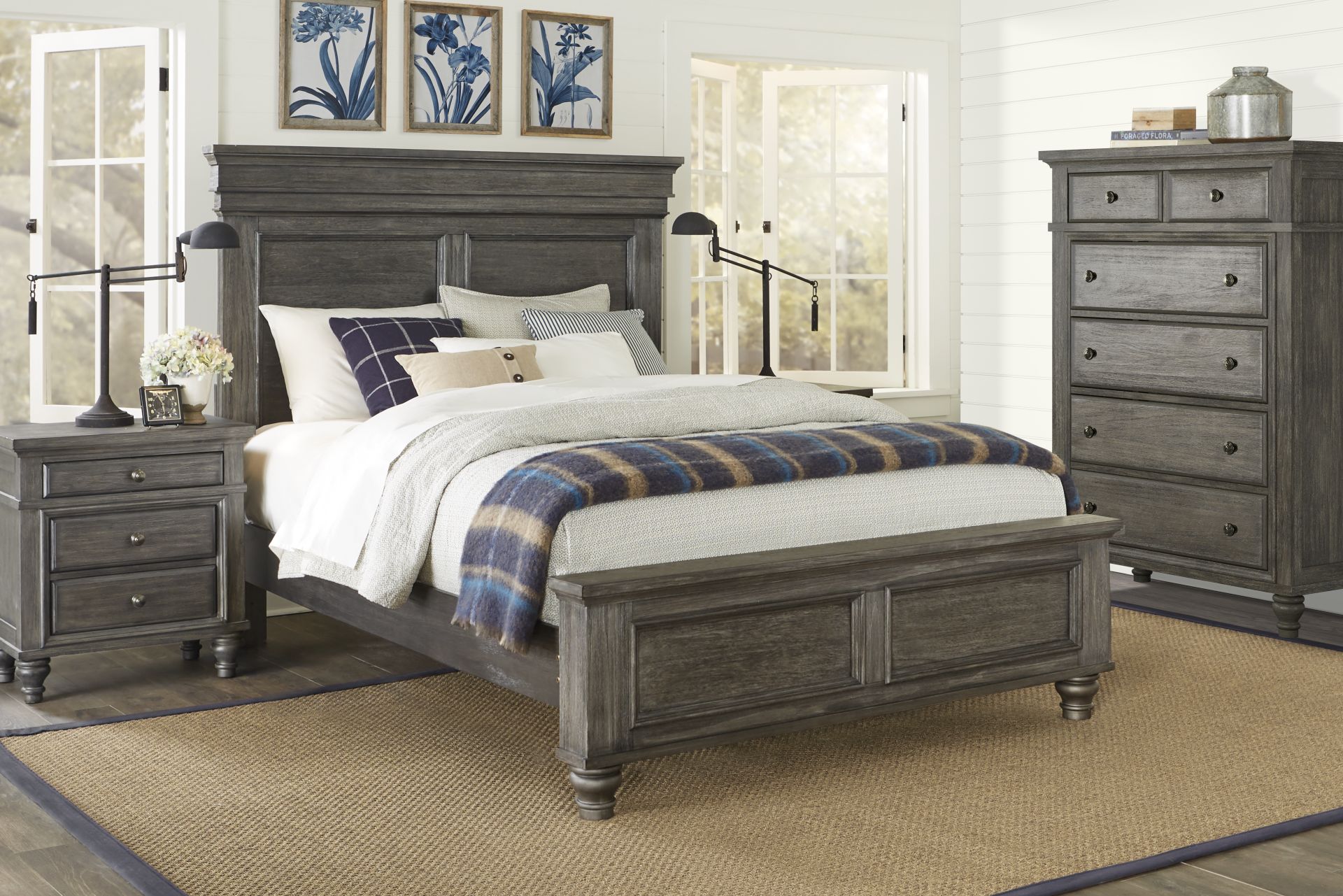 Lake Town Gray 5 Pc King Panel Bedroom - Image 1