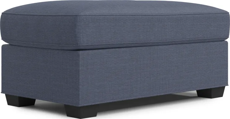 Bellingham Sapphire Textured Chenille Ottoman