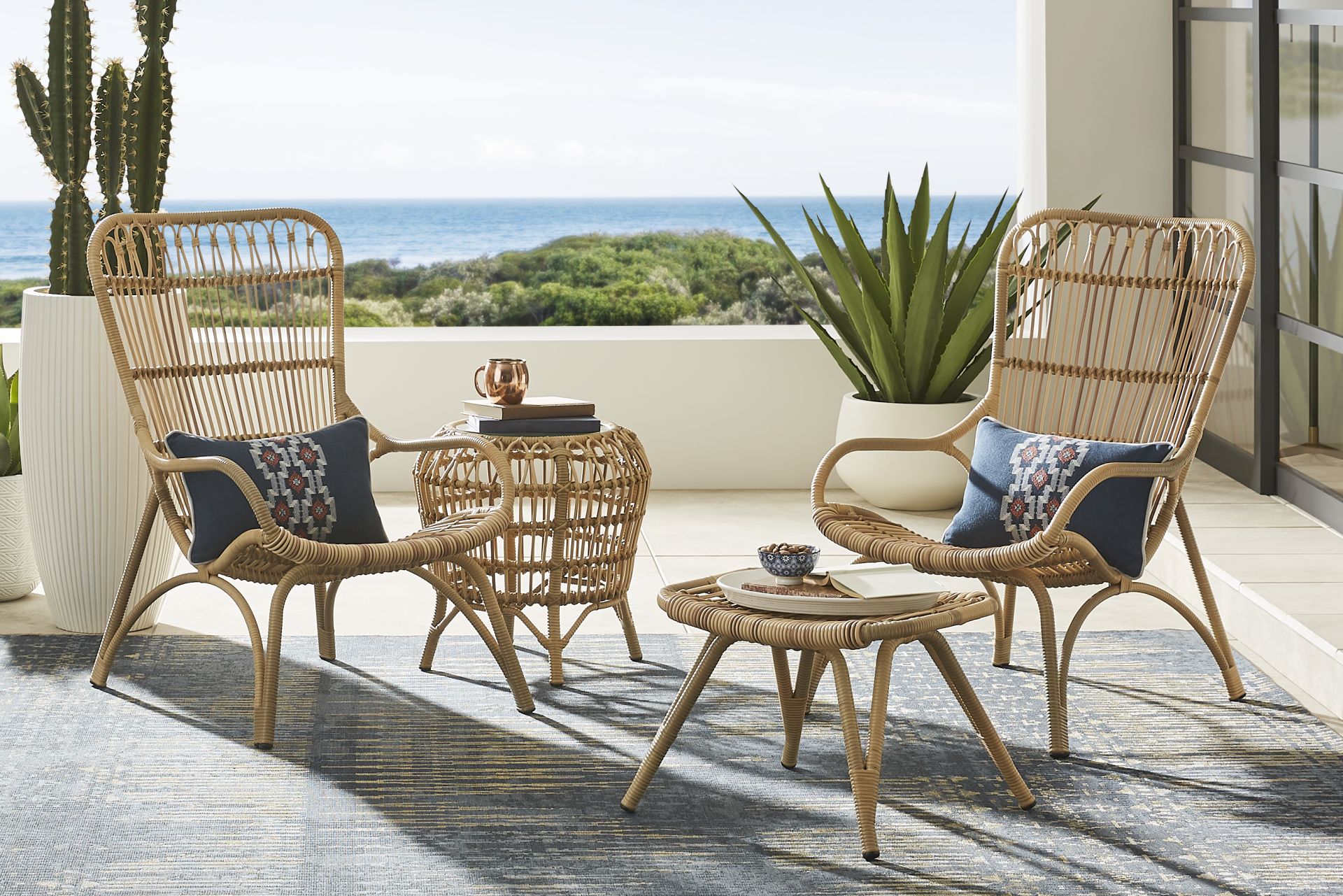 Kain Natural 4 Pc Outdoor Seating Set - Image 1