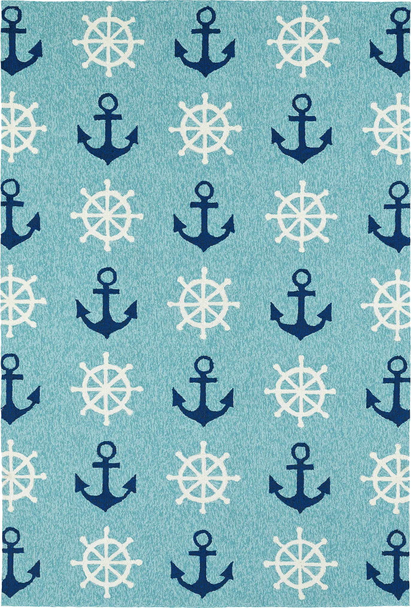 Nautical Life Blue 5' x 7'6 Indoor/Outdoor Rug - Image 1