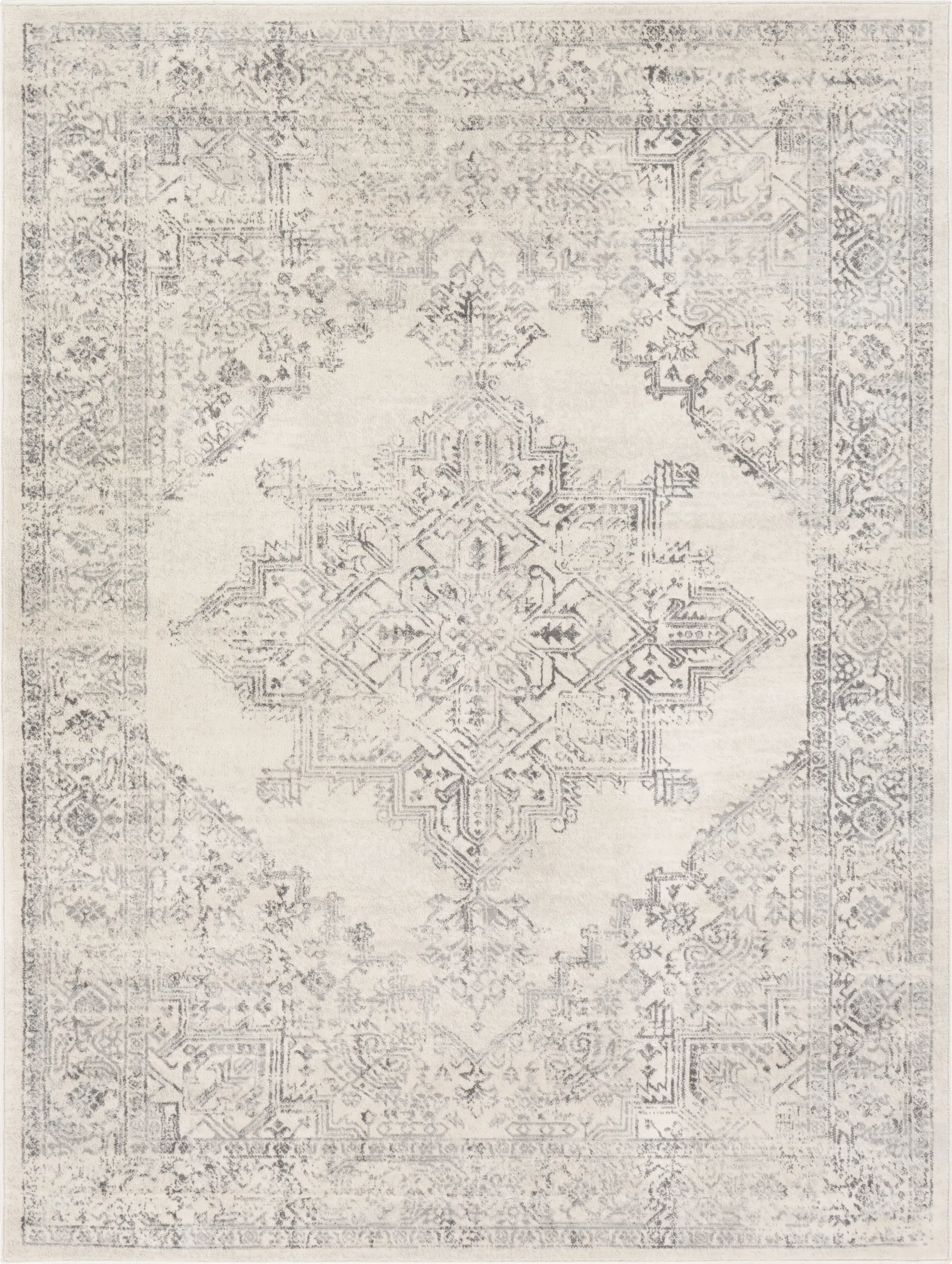 Shinnwood V White 6'7 x 9' Rug - Image 1