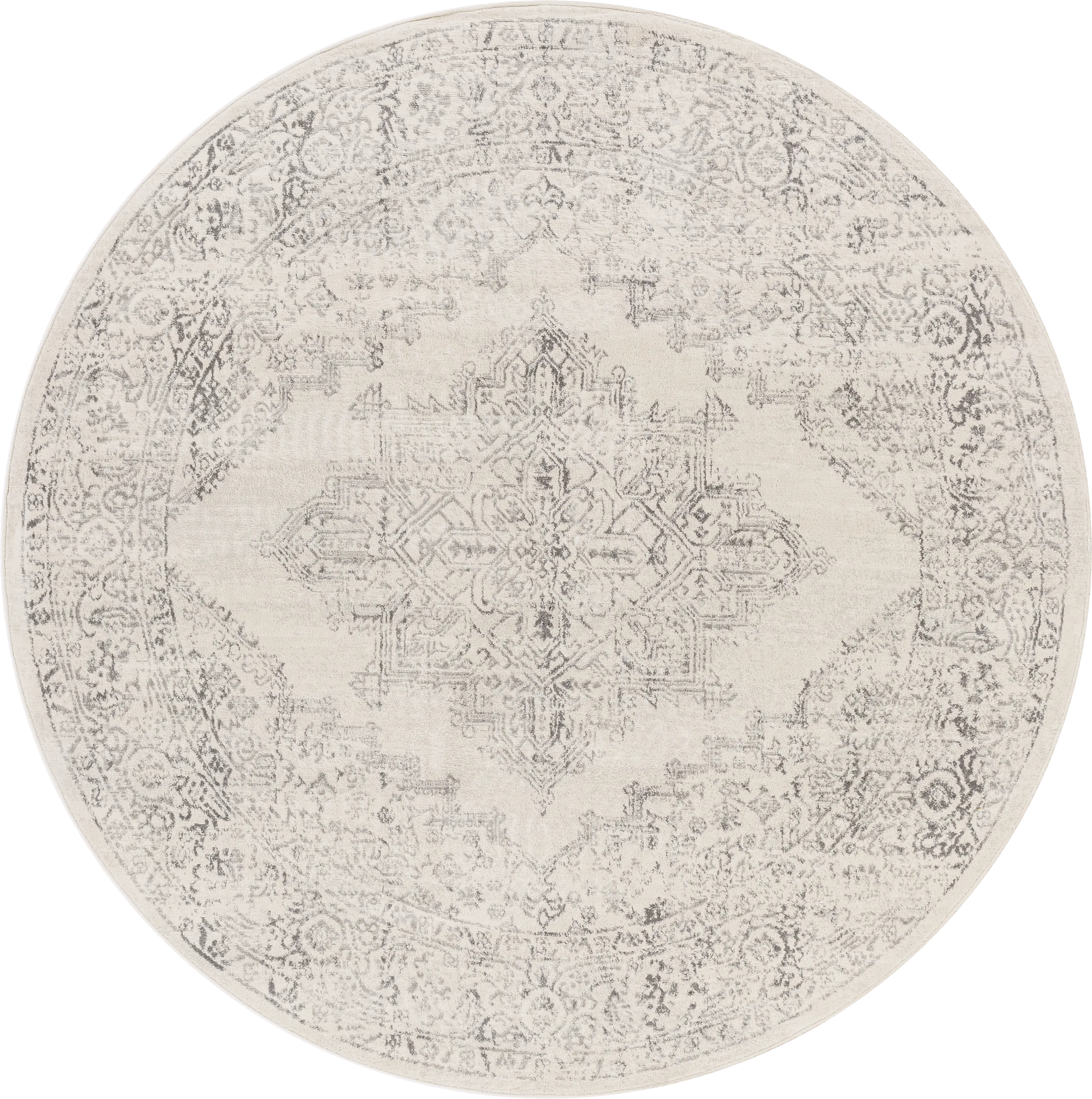 Shinnwood V White 7'10 Round Rug