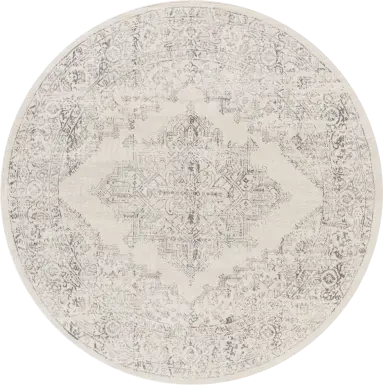 Shinnwood V White 7'10 Round Rug