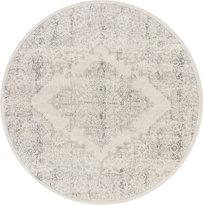 Shinnwood V White 7'10 Round Rug