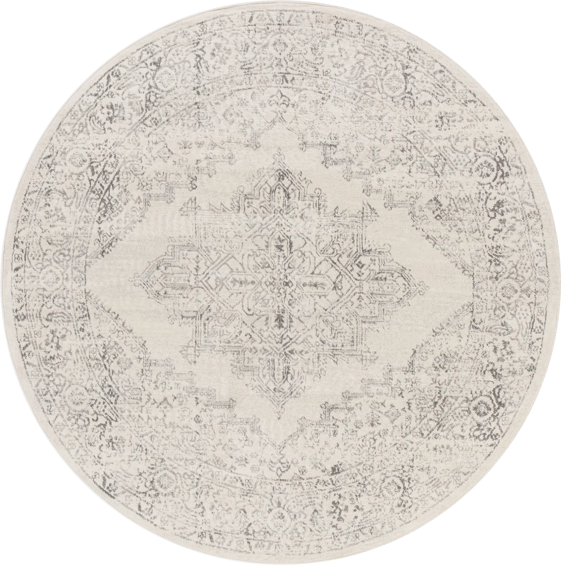 Shinnwood V White 7'10 Round Rug