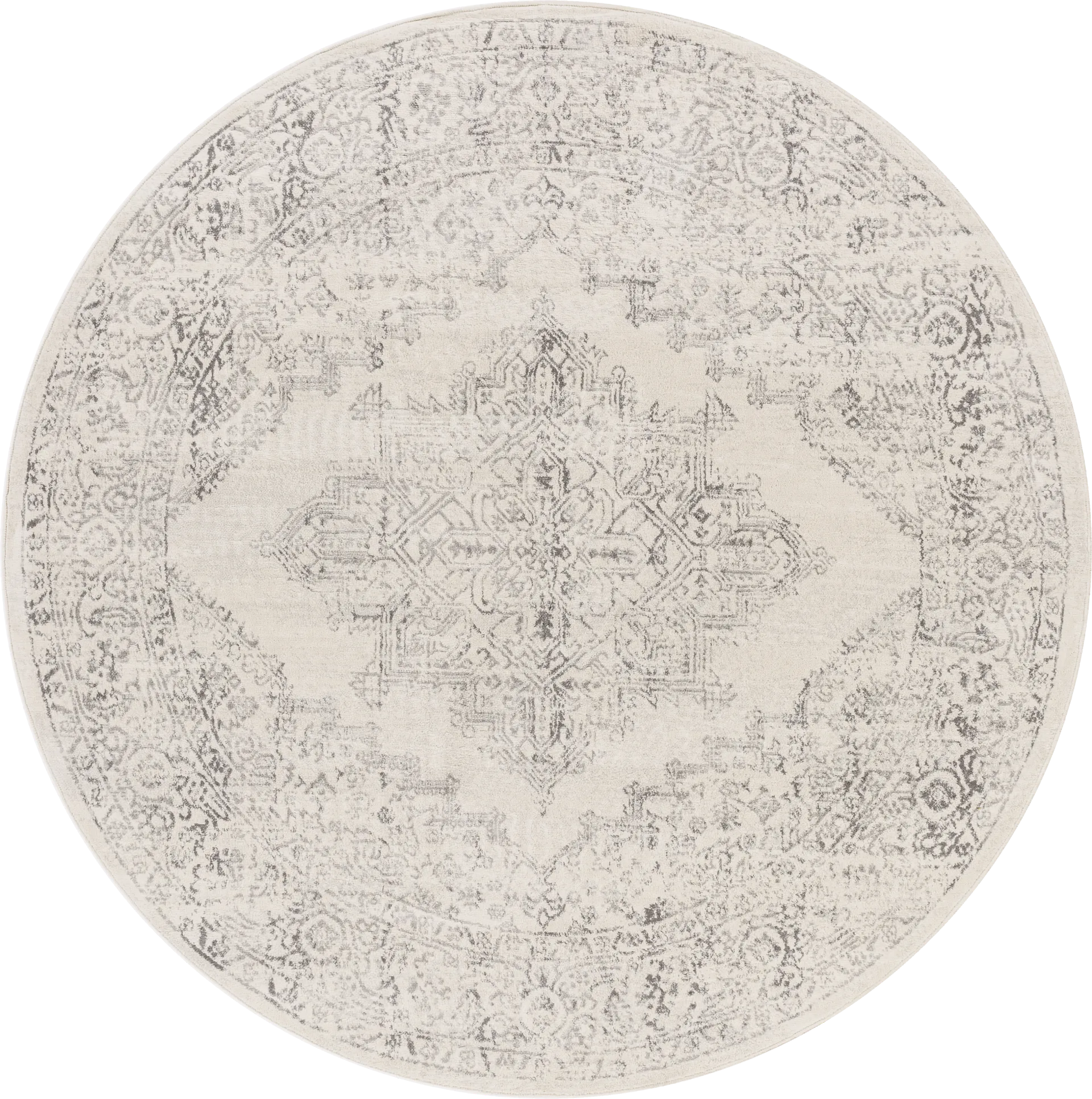 Shinnwood V White 7'10 Round Rug - Image 1