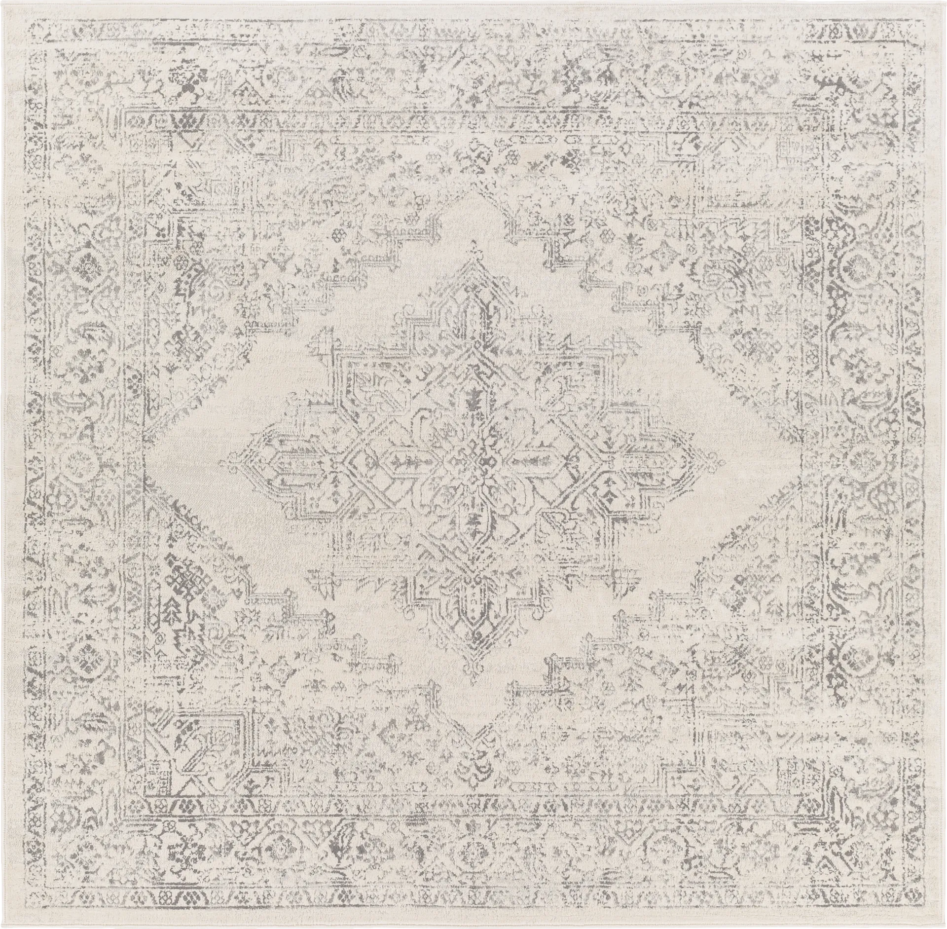 Shinnwood V White 7'10 Square Rug - Image 1