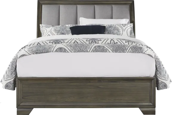 Beckwood Gray 3 Pc Queen Upholstered Sleigh Bed