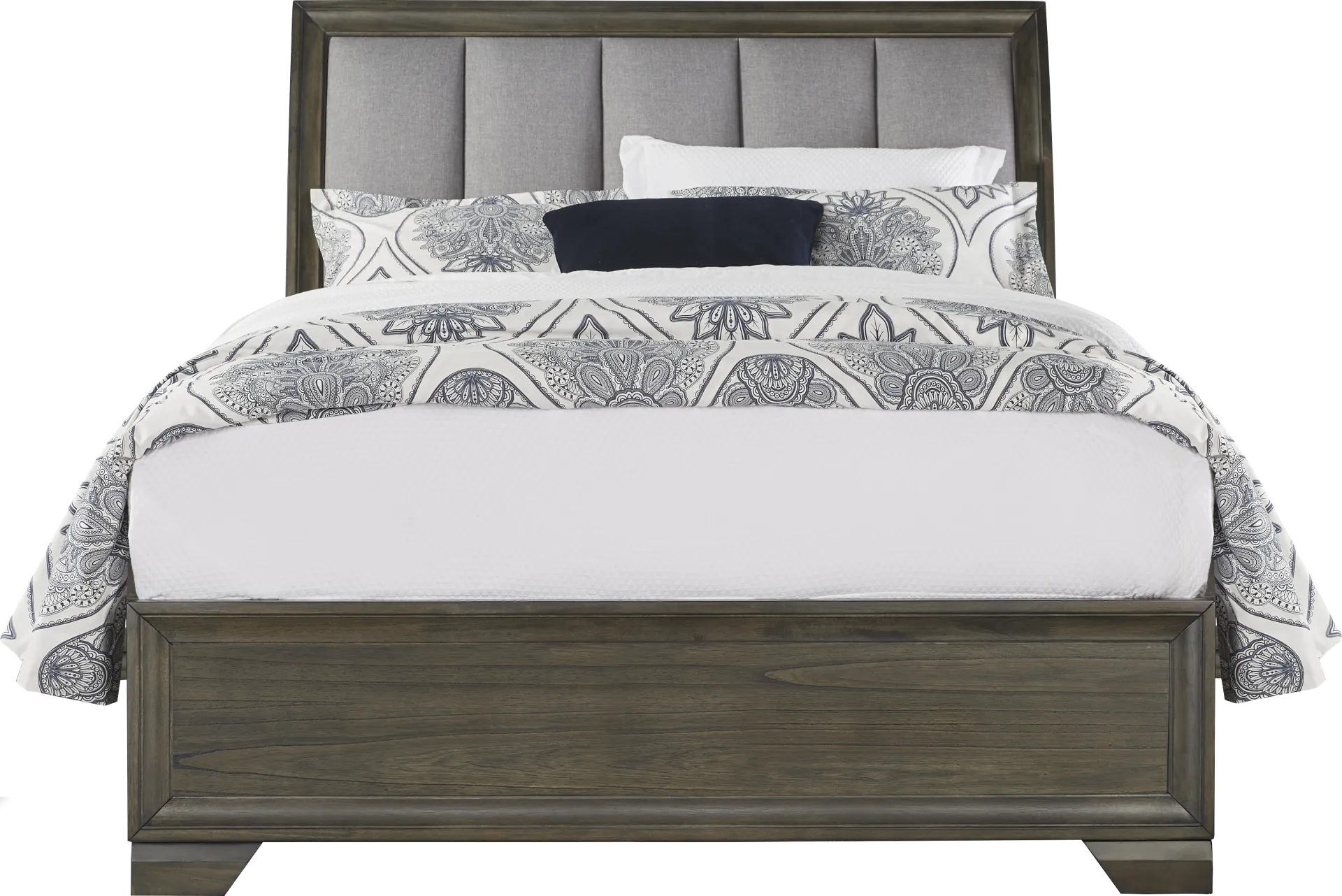 Beckwood Gray 3 Pc Queen Upholstered Sleigh Bed - Image 2
