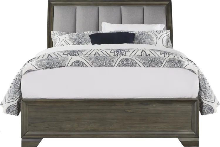 3 pc king upholstered sleigh bed