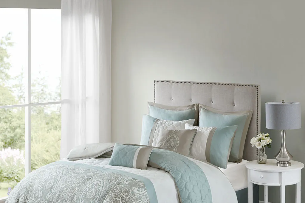 Inerness Green 8 Pc Queen Comforter Set - Image 2