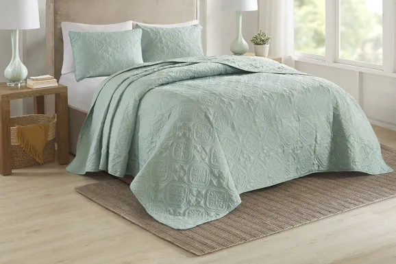 Gingerish Seafoam 3 Pc King/California King Bedspread