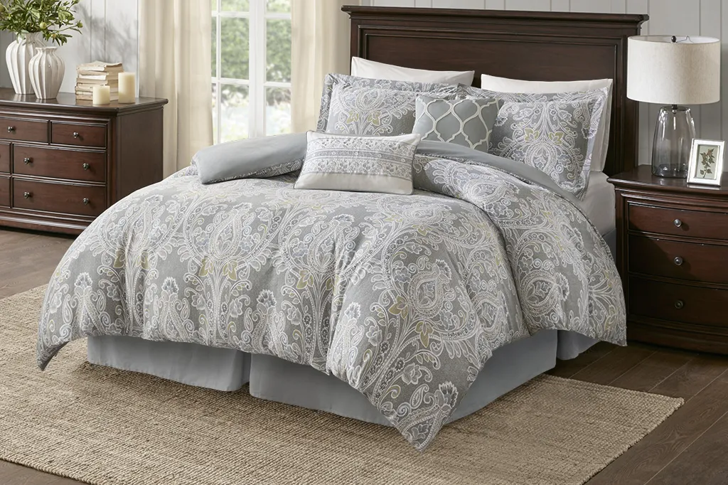 Lulon Gray 6 Pc California King Comforter Set - Thumbnail - Image 2