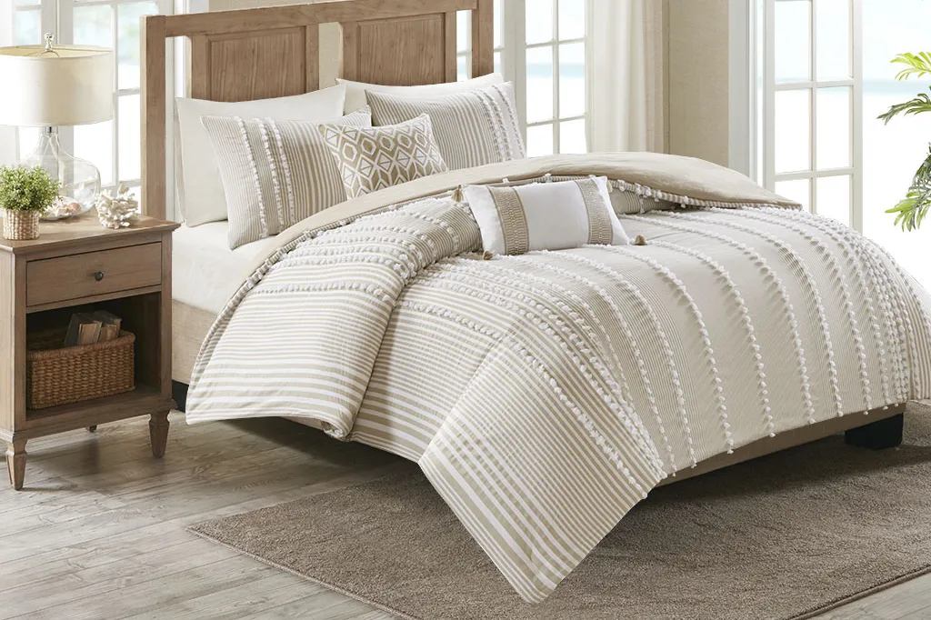 Lackender Taupe 3 Pc King Duvet Set - Thumbnail - Image 2