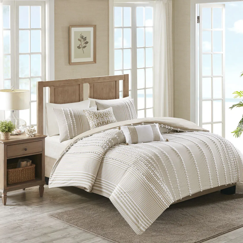 Lackender Taupe 3 Pc Full/Queen Duvet Set - Image 1