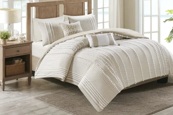 Lackender Taupe 3 Pc Full/Queen Duvet Set