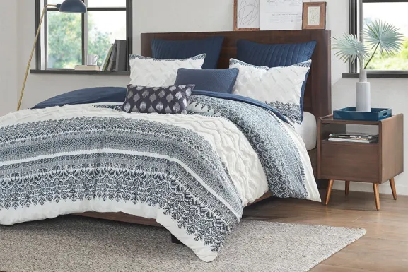 Poweshick Navy 3 Pc Full/Queen Comforter Set