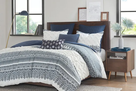 Poweshick Navy 3 Pc Full/Queen Comforter Set