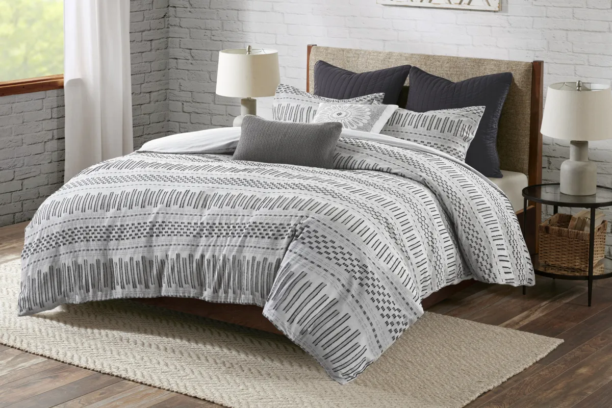 Shrader Gray 3 Pc King/California Comforter Set