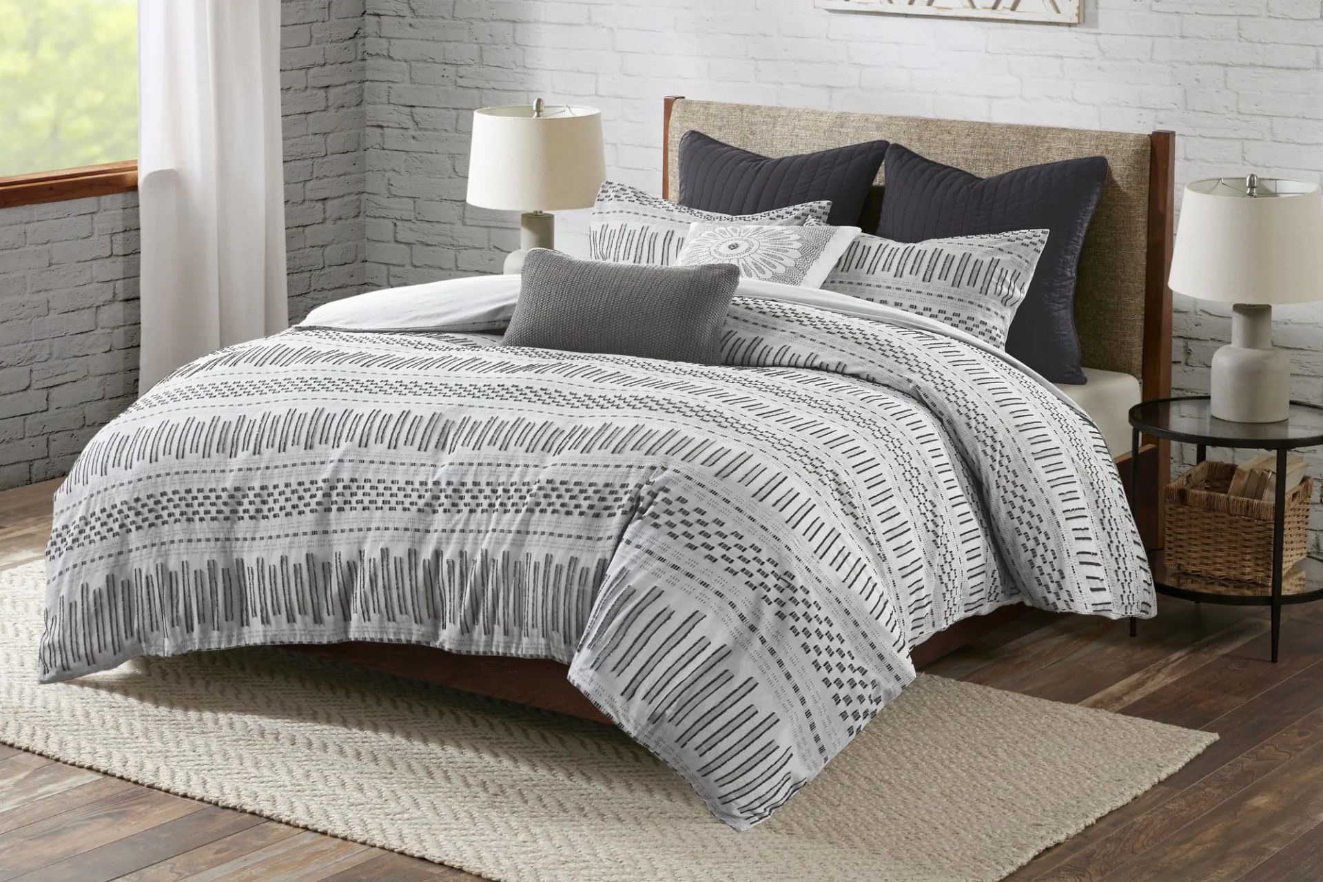 Sharader Gray 3 Pc Full/Queen Comforter Set - Image 1