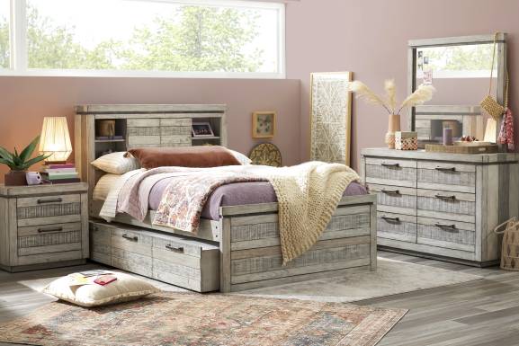 Kids Westover Hills Jr. Gray Full Bookcase Bed