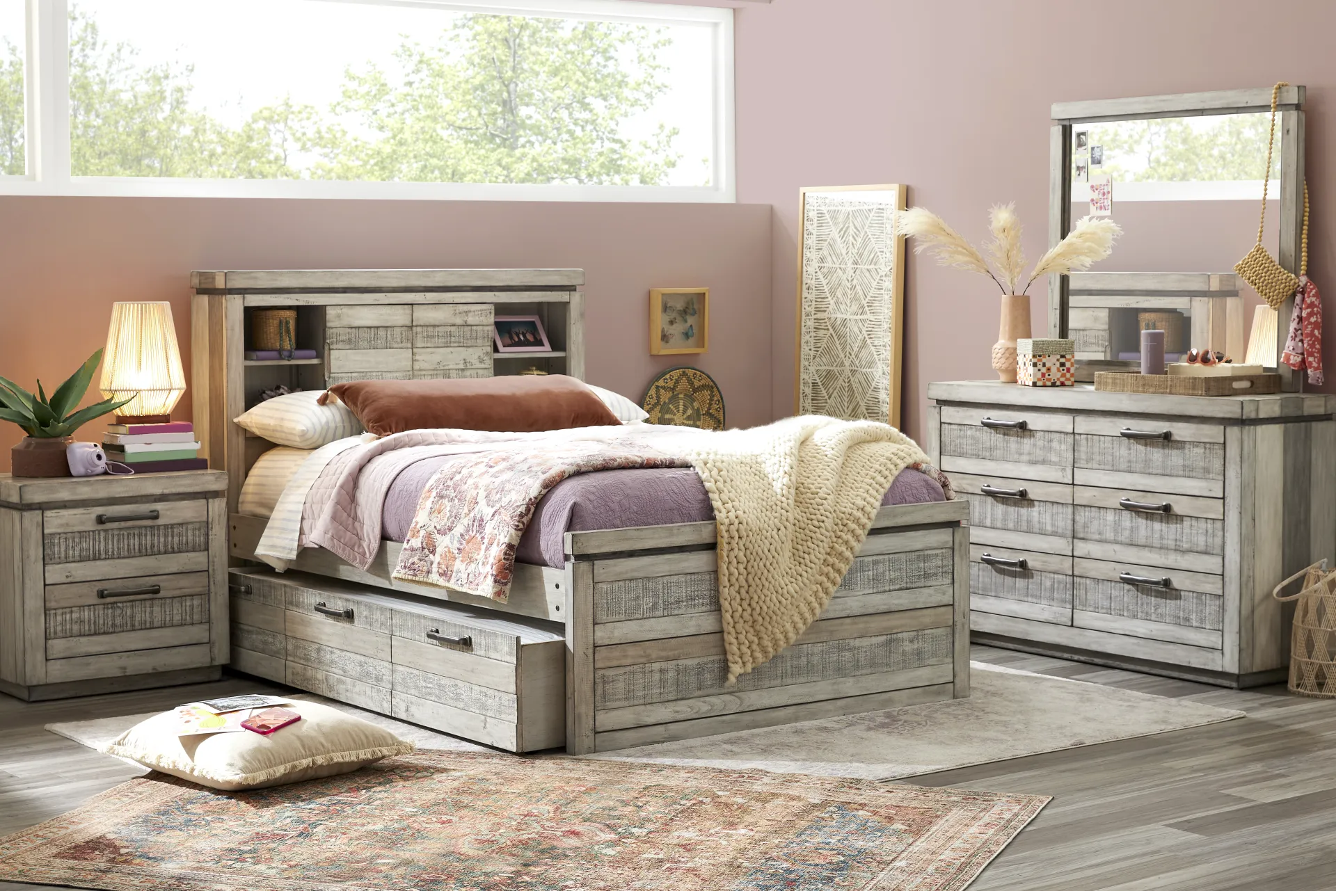 Kids Westover Hills Jr Gray Full Bookcase Bed - Image 1