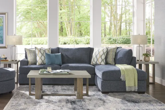 Briar Street Blue Chenille 5 Pc Sectional Living Room