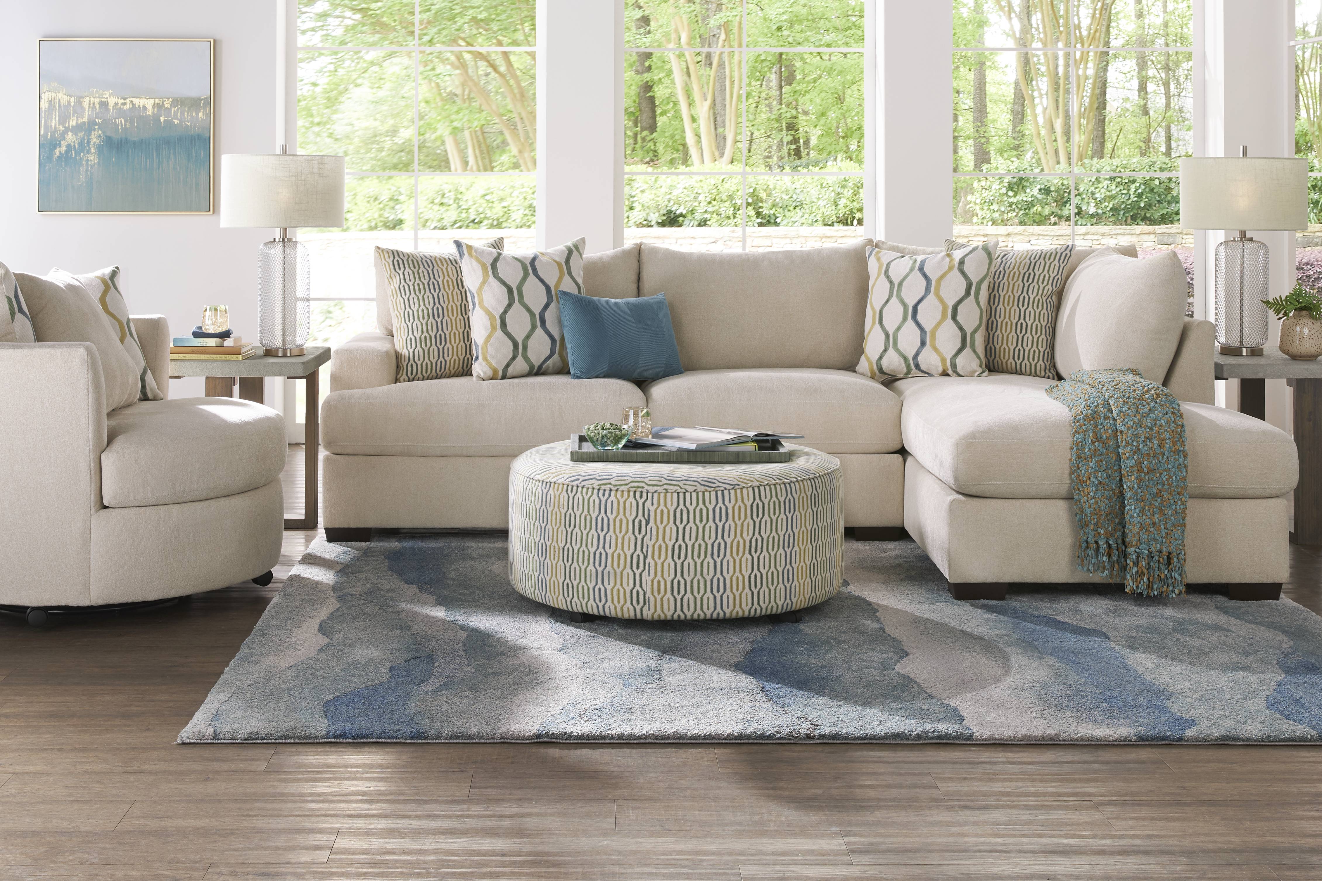 Briar Street Beige Chenille 2 Pc Sectional - Thumbnail - Image 2