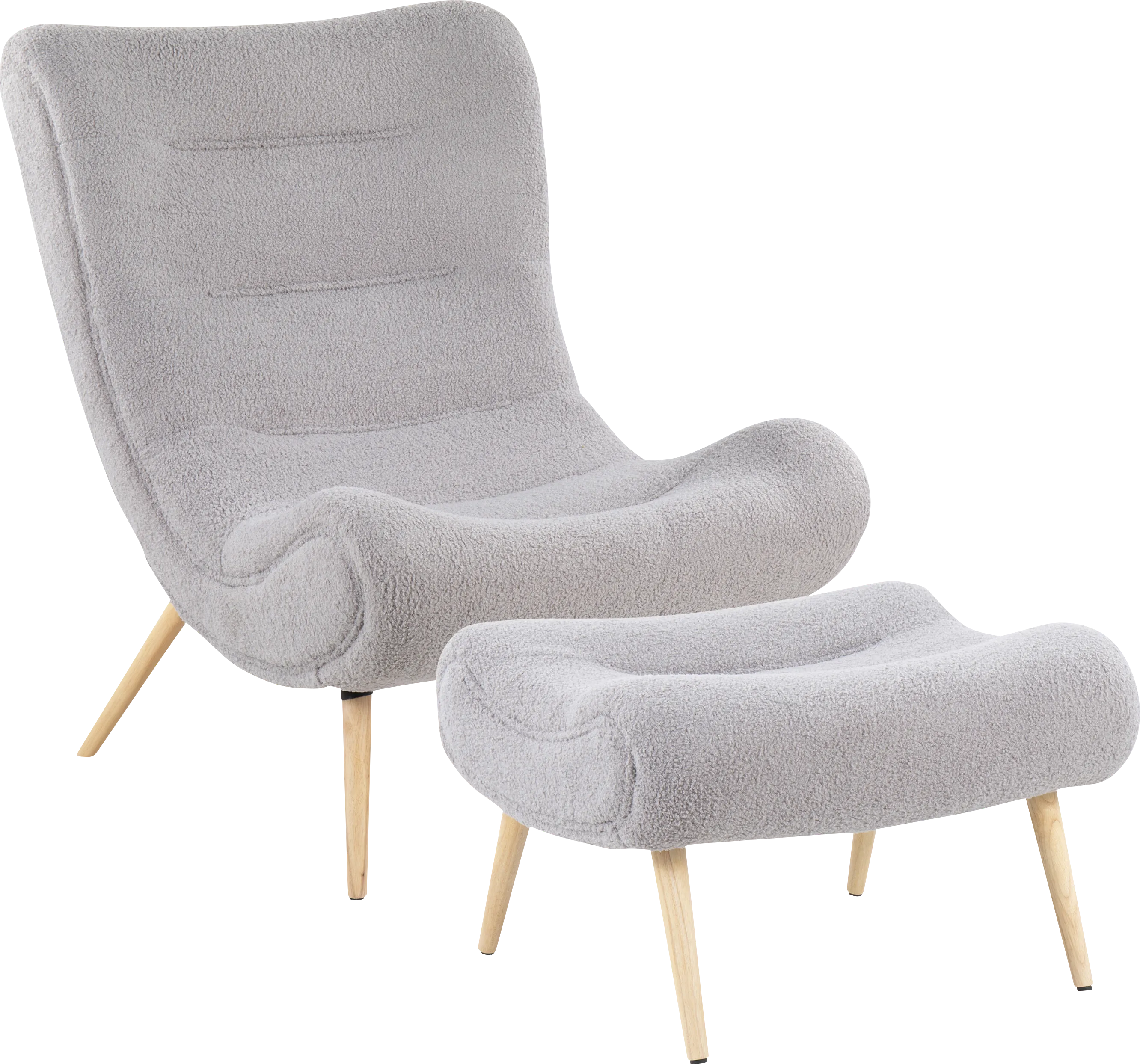Cloueran Gray Accent Chair and Ottoman - Thumbnail - Image 1