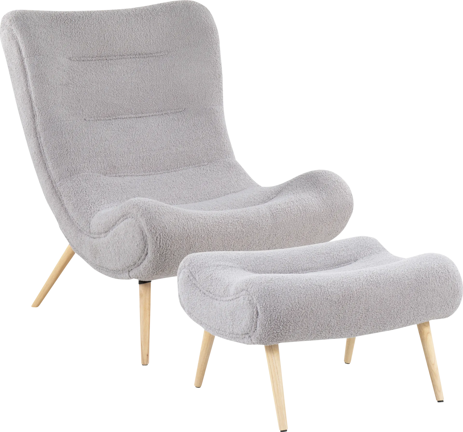 Cloueran Gray Accent Chair and Ottoman - Image 1