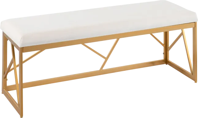 Belino I White Accent Bench