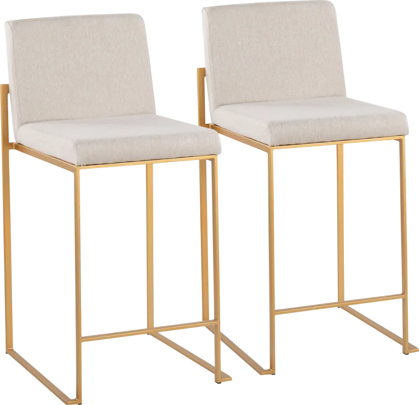 Leserna I Beige Counter Height Stool, Set of 2