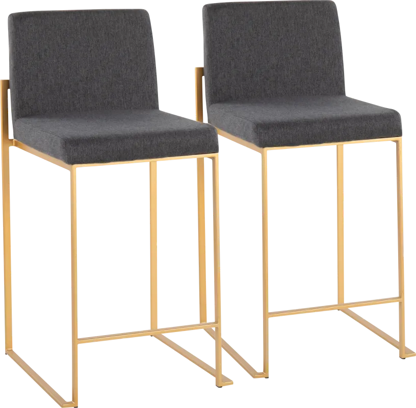 Leserna I Charcoal Counter Height Stool, Set of 2
